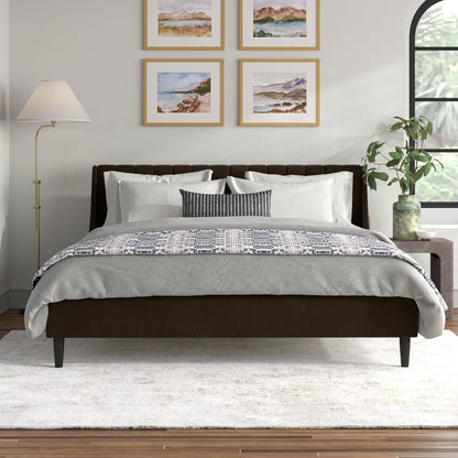 Helaina Upholstered Wingback Bed